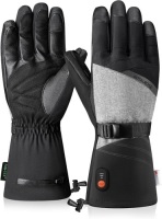 Royalrose Heated Gloves for Men Women, 7.4V 3000mAh Battery Rechargeable Heated Ski Gloves Touchscreen Waterproof Electric Heated Work Gloves for Winter Outdoor Skiing Hiking