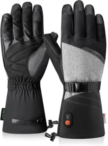 Royalrose Heated Gloves for Men Women, 7.4V 3000mAh Battery Rechargeable Heated Ski Gloves Touchscreen Waterproof Electric Heated Work Gloves for Winter Outdoor Skiing Hiking