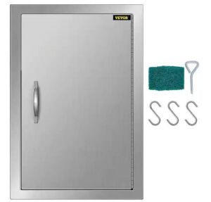 VEVOR 17 in. W x 24 in. H Vertical Single BBQ Door Stainless Steel with Hooks