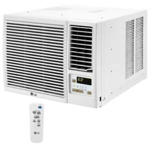 LG 12,200 BTU 230/208V Window Air Conditioner Cools 570 Sq. Ft. with Heater and Wi-Fi Enabled in White