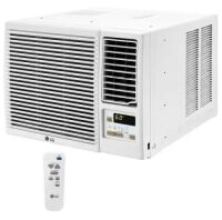 LG&nbsp;12,200 BTU 230/208V Window Air Conditioner Cools 570 Sq. Ft. with Heater and Wi-Fi Enabled in White