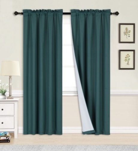 PONY DANCE Blackout Curtains 84 inches Long 2 Panels Set - Thermal Insulated Back Tab/Rod Pocket Drapes for Bedroom and Living Room, 52 Inches Wide