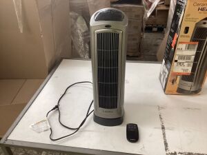 Lasko 1500W 22 in. Gray Electric Tower Ceramic Space Heater with Digital Display, Thermostat and Remote Control 