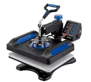 VEVOR 12 in. L x 15 in. W Heat Press 360° Swing Away Digital Sublimation T-Shirt Vinyl Transfer Printer, Blue 