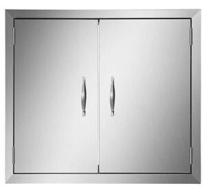 VEVOR 24 in. W x 24 in. H Grill Door Double Door Brushed Stainless Steel Outdoor Kitchen Doors 