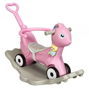 Gymax Baby Rocking Horse 4 in 1 Kids Ride On Toy Push Car with Music 