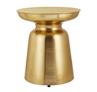 Round Gold Metal Accent Table 