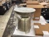 Round Gold Metal Accent Table  - 2