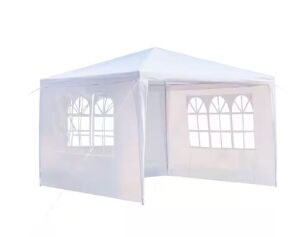 10 ft. x 10 ft. White Party Wedding Tent Canopy 3 Sidewall 