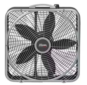 Lasko 20 in. 3 Speeds Box Fan in Gray with Weather-Shield Design for Window Use, Energy Efficent, Carry Handle, Steel Body 