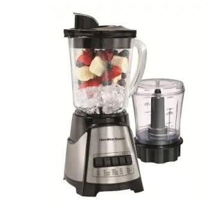 Hamilton Beach 40 oz. 12-Speed Black and Stainless Steel Blender with Food Chopper Jar 