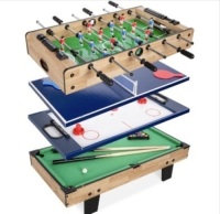 4-in-1 Multi Game Table Set w/ Air Hockey, Table Tennis, Billiards, Foosbal