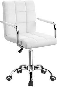 Mid-Back Office Task Chair Ribbed PU Leather