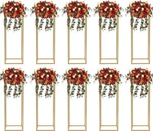 31.5inch Metal Flower Stand Columns, 10 Pc