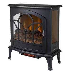 Muskoka 25 in. Freestanding Infrared Curved Front Panoramic Stove with Glass Front in Black 