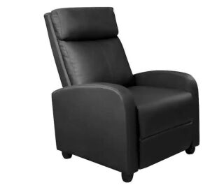 Black Push Back Recliner Chair 