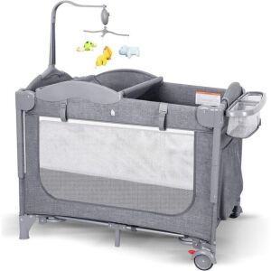 5 in 1 Baby Crib Bassinet with Mattress 