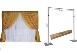 7-12ft Pipe and Drape Adjustable Crossbars - Drape Systems for Backdrops, Trade Shows, Events, Photo Booths and Decorations by WEPDIY (1 Cross Bar7-12ft)