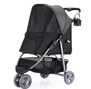 Favonius poupee 3 Wheel Pet Strollers for Small Medium Dogs & Cats(Grey)