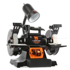 WEN BG625V 2.5-Amp 6-Inch Variable Speed Bench Grinder with Flexible Work Light