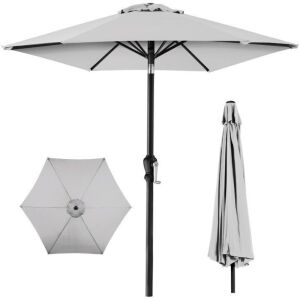 Outdoor Steel Market Patio Umbrella Decoration w/ Tilt, Crank Lift - 10ft