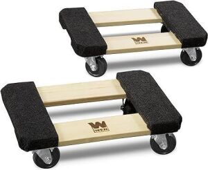 WEN 721218 1000 lbs. Capacity 12 in. x 18 in. Hardwood Furniture Dolly, 2 Pack 