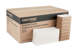 Coastwide Professional™ Multifold Paper Towels, 1-ply, 250 Sheets/Pack, 16 Packs/Carton (CW58045)