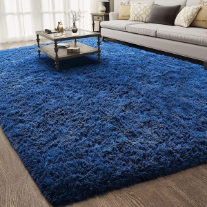 Ophanie Machine Washable 5x7 Blue Rugs for Living Room, Large Navy Fluffy Fuzzy Plush Shag Comfy Soft,Non-Slip Indoor Floor Carpet, Kids Boys Girls,Room,Bedroom,Playroom, Home Decor Aesthetic, Nursery