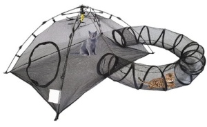 Outdoor Cat Enclosures Cat Tent Outdoor Pop Up Pet Playpen with One Cat Tunnels Portable Cat Playhouse (Play Tents for Cats and Small Animals) - Outside Habitat (Patent Pending)