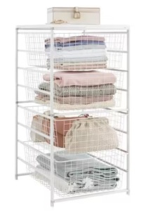 Everbilt 34.76 in. H x 17.13 in. W White Steel 4-Drawer Close Mesh Wire Basket