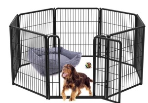 Homeplus Dog Playpen Designed for Indoor Use, 32" Height for Medium Dogs-white