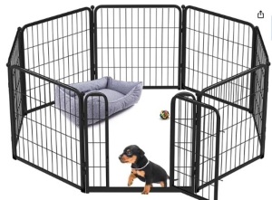 FXW Homeplus Dog Playpen Designed for Indoor Use, 24" Height for Puppy and Small Dogs 8 panels-black