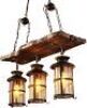 3-Light Rustic Lantern Pendant Light Fixture 