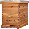 8 Frame Langstroth Bee Hive Coated with 100% Beeswax Includes Beehive Frames and Waxed Foundations (1 Deep Box & 1 Medium Box)