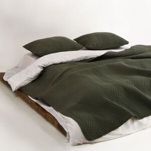 Slashop Pet Hair Repellent Quilt Set, Olive Green, Queen 