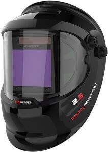 YESWELDER True Color Solar Powered Auto Darkening Welding Helmet with Side View 