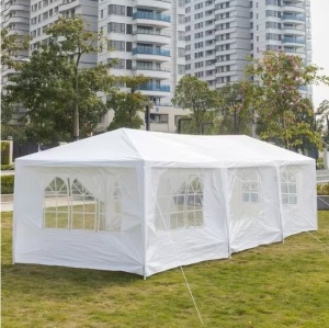 10 ft. x 30 ft. White Party Wedding Tent Canopy 6 Sidewall and 2-Doors