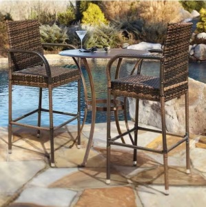 Chillrest Rattan Wicker Outdoor Bar Stool 2 Pack