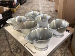 Case of (6) Imperial Silver Galvanized Steel Coal Hod