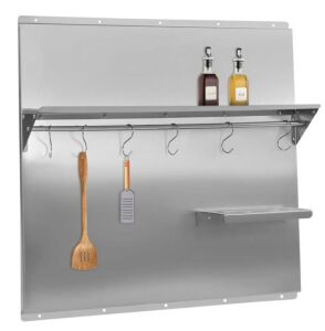 Stainless Steel Backsplash with Shelf 36x 29.5 Inch 