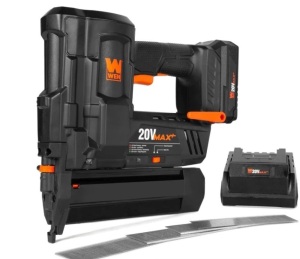 WEN 20512 20V Max Cordless 18-Gauge Brad Nailer with 2.0Ah Battery and Charger