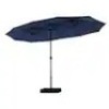 15 ft. Market Patio Umbrella 2-Side in Blue With Base and Sandbags&nbsp;