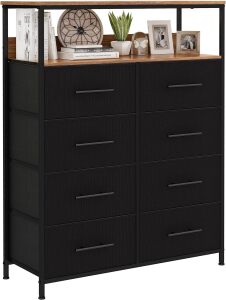 WARM&LOVE 8-Drawer Dresser with 2-Layer Shelves