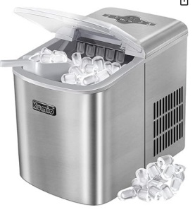 KUMIO Stainless Steel Ice Makers Countertop, 33 Lbs in 24 Hrs, 10 Bullet Ice Ready in 6-8 Mins, Automatic Self-Cleaning, 2 Sizes of Bullet Ice for Home Kitchen Office Bar Party $199.99