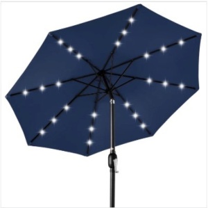 Solar LED Lighted Patio Umbrella w/ Tilt Adjustment, UV-Resistance - 10ft