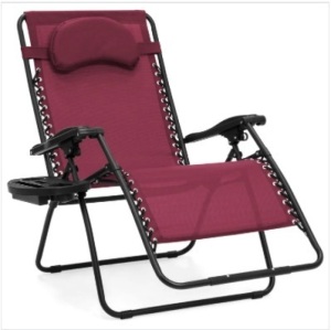 Oversized Reclining Zero Gravity Chair Lounger w/ Cup Holder, Pillow