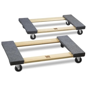 WEN 721830 1320-Pound Capacity 18-by-30-Inch Hardwood Mover’s Dolly, 2-Pack