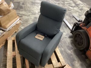 Gray Fabric Recliner with Massage