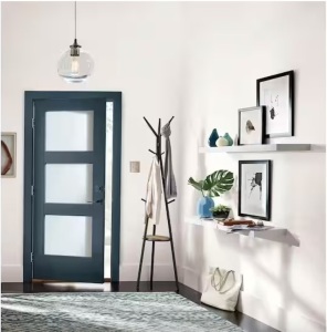 47.3 in. W x 10.2 in. D x 2 in. H White MDF Floating Wall Shelf-gray
