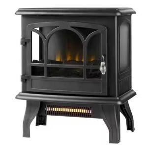 StyleWell Kingham 400 sq. ft. Panoramic Infrared Electric Stove in Black with Electronic Thermostat - Dented